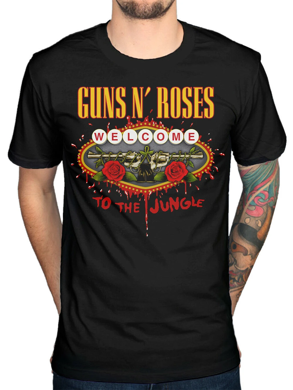 Мужская и женская футболка с надписью Guns N Roses Welcome To The Jungle | одежда