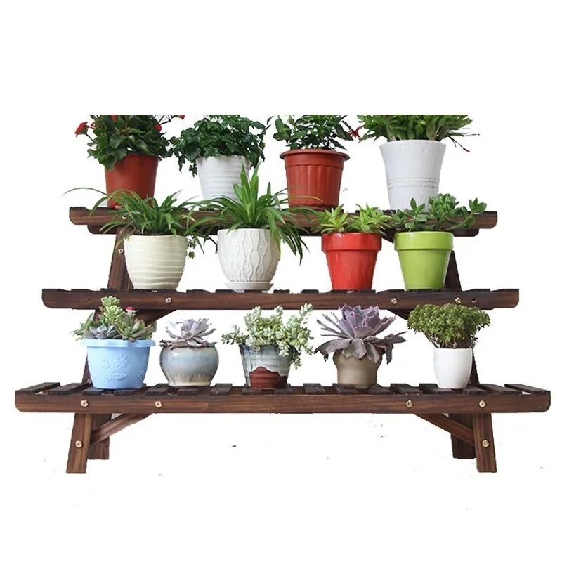 Cheap Wood Stand Living Room Pot Estanteria Para Plantas Saksi Standi Plantenstandaard Rack Dekoration Balcony Flower Plant Shelf