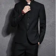 Британская мода, тонкие мужские пальто, Повседневная потрясающая приталенная куртка, Блейзер, короткий костюм Mao, стоячий воротник