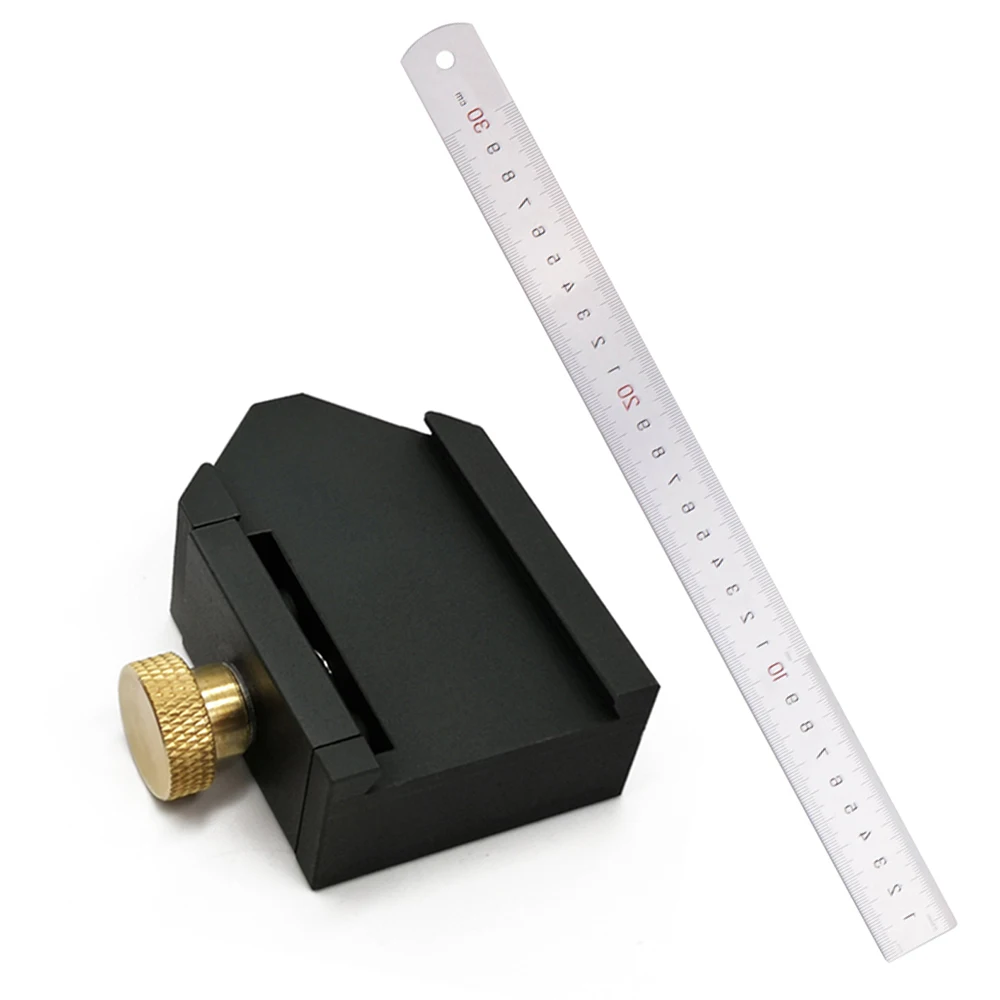 

Fine Quality Aluminum Alloy Drawing Line Tool Woodworking Line Locator Stop Block Steel Ruler Positioning Block Woodworking Tool