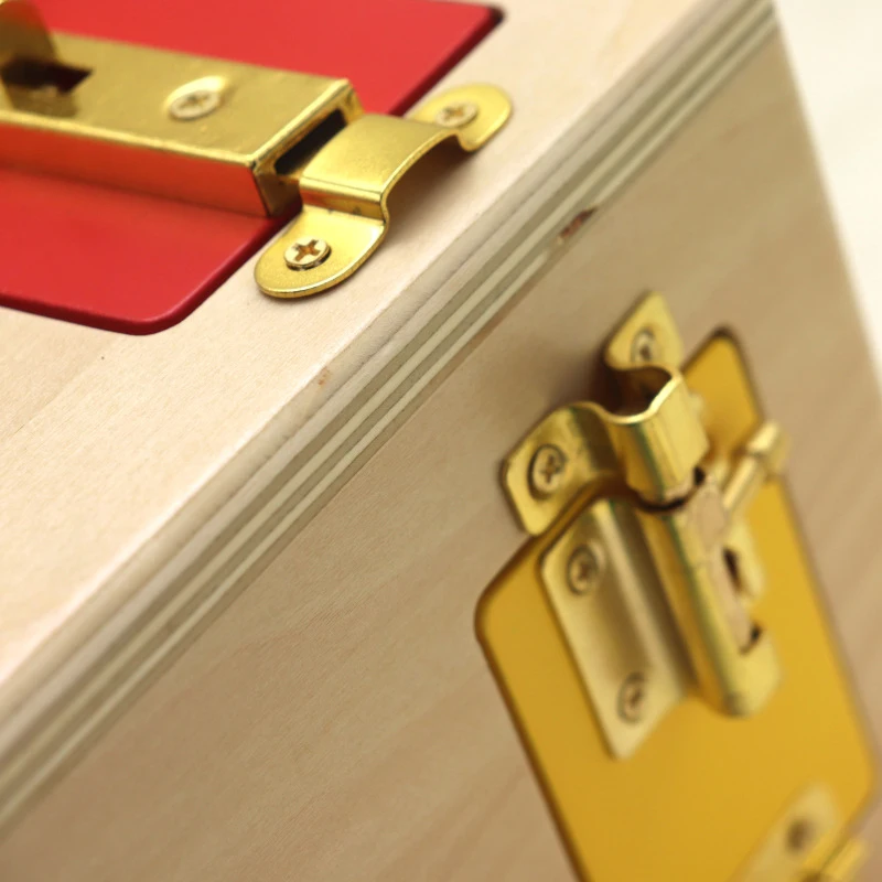  Montessori material teaching tools kindergarten daily learning unlock toys wooden lock box teaching - 4000412248043
