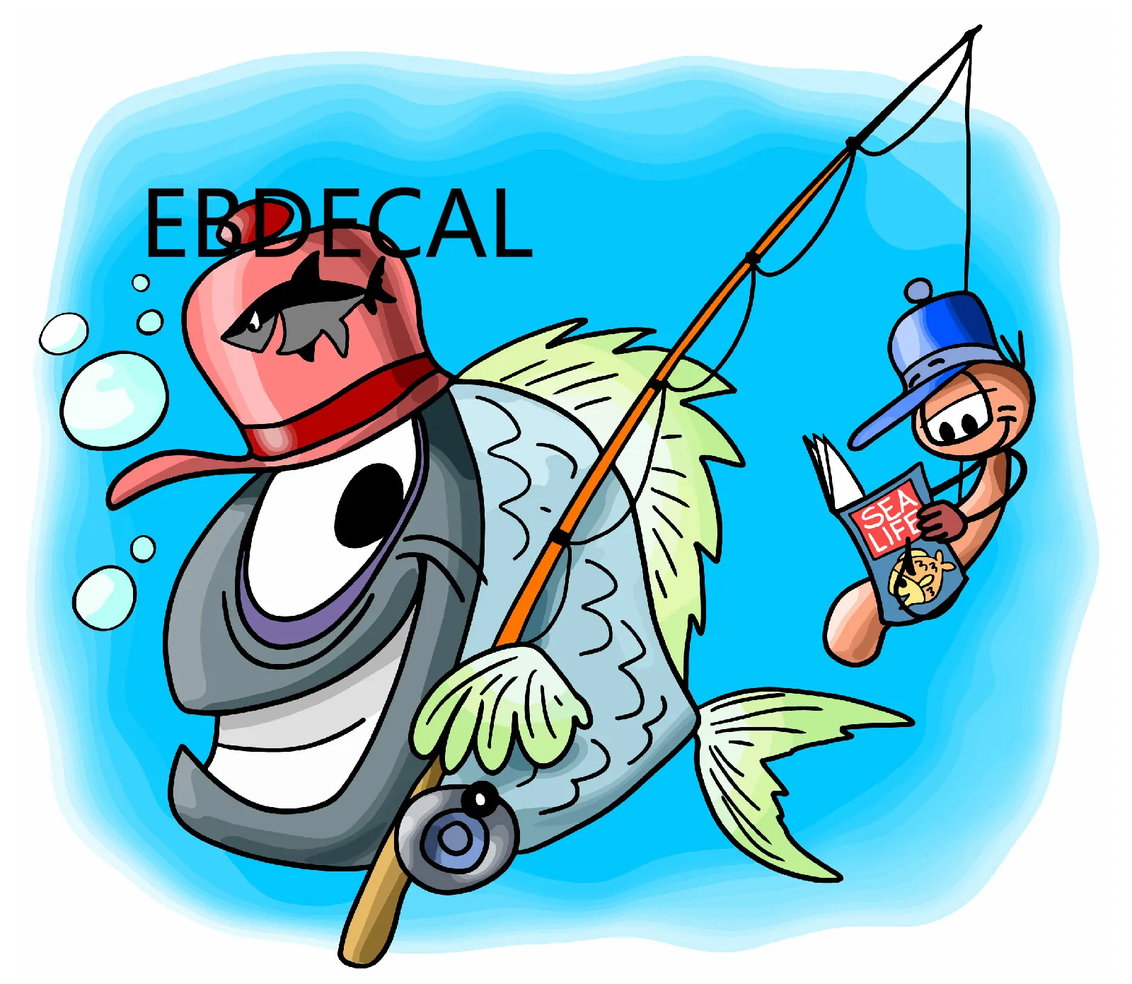 EBdecal смешные рыбы для авто машина бампер окно переводные наклейки чемодана DIY