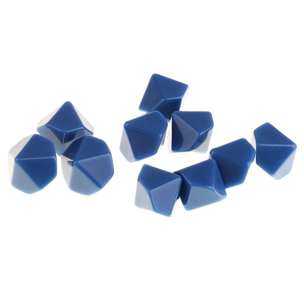 10 Pieces 10-sided Blank Dice D10 Die DIY Table Card Game Props