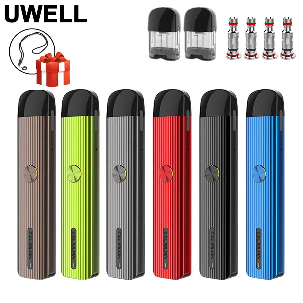 Original Uwell Caliburn G Sistema de vaina de Vape Kit de batería de 690mAh y 2ml Cápsula de cartucho de cigarrillo electrónico pluma Vape del minifit