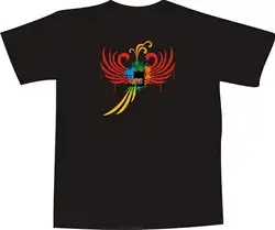 Черный Дракон с разноцветными абстрактными 2018 Новый Чистый хлопок короткий рукав хип-хоп мода Мужская футболка