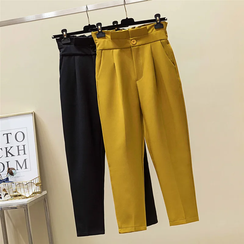 Women Suit Pants Spring Autumn Elastic 