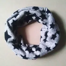 Новые детские шарф теплый хлопка детей воротник девушки детские шарфы дети мальчик шарф о ошейником обертывания серый письмо звезда теплый шарф ребенка