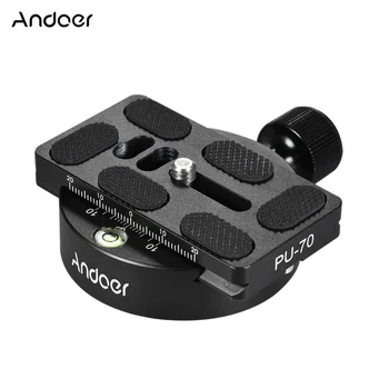 

Andoer Tripod Head KZ-40 Universal Aluminum Disc Clamp Adapter w/ PU-70 Quick Release Plate Compatible for Arca Swiss