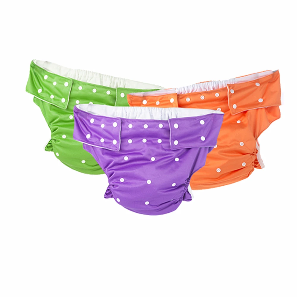 Adult Diapers PUL Incontinence Pants Waterproof Cloth Diaper Cover Washable Inserts Reusable Free Size Pink Snap Nappy 5 Sets