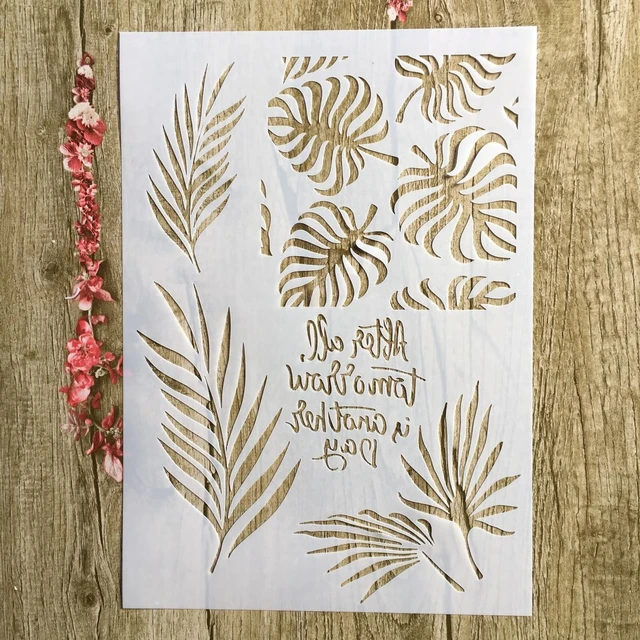 29 * 21cm Plant leaves seaweed DIY Stencils Wall Painting Scrapbook Coloring Embossing Album Decorative Paper Card Template 56109