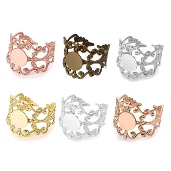 

10pcs 8mm Ring Base Settings Cabochons Ring Cameo Alloy Bezel Tray For DIY Ring Jewerly Making Findings