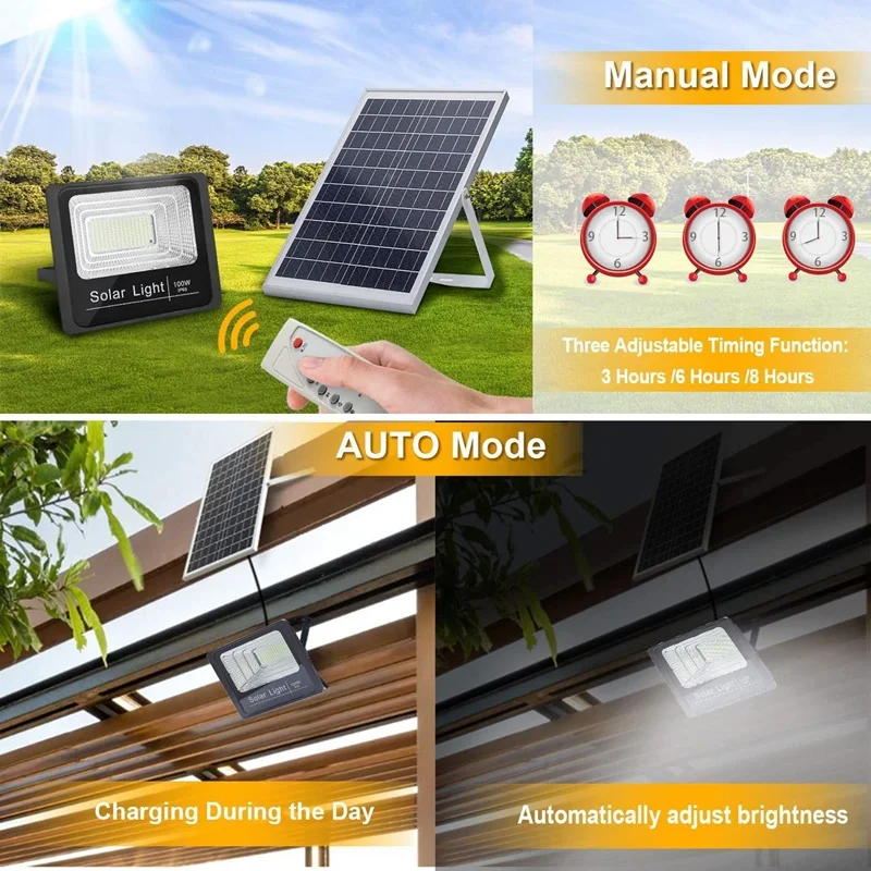 Movimento de Luz Livre para a Rua da Garagem do Parque Ip66 ao ar Tongdaytech Solar Detectado Projector 25 w 40 60 100 Lâmpada Led 26 Lâmpadas solares