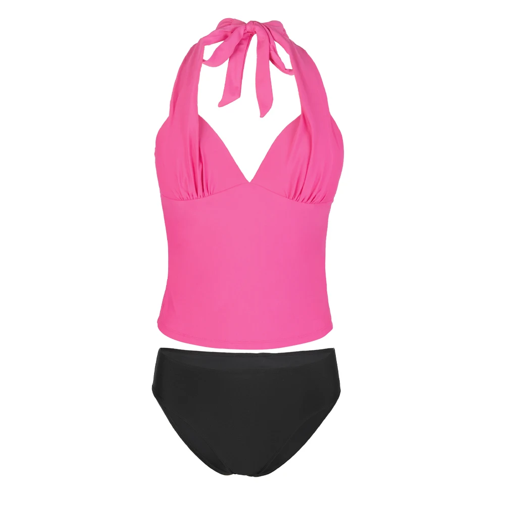 CUPSHE 여성을위한 홀터 중반 허리 Tankini 수영복을 오너클랜