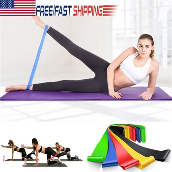 

Set of 5 Resistance Yoga Resistance Rubber Bands Indoor Outdoor Fitness Equipment Pilates Sport Training Workout Elastic Bands