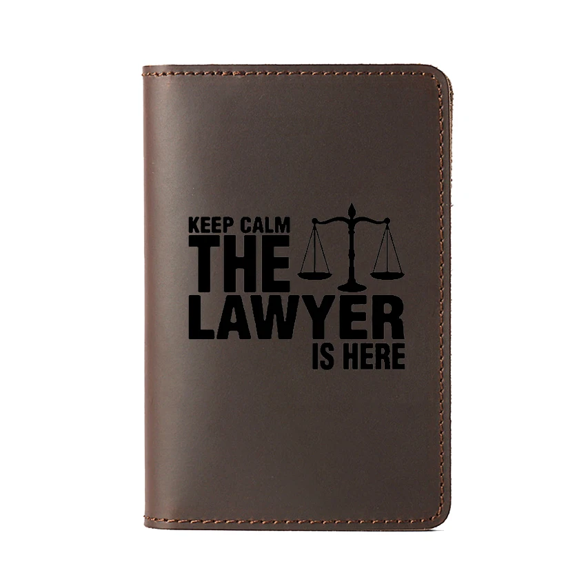 Keep Calm The Lawyer Is Here Обложка для паспорта держатели кредитных карт Дорожный Чехол кожаный бумажник кошельки для паспорта - Цвет: Brown passport cover