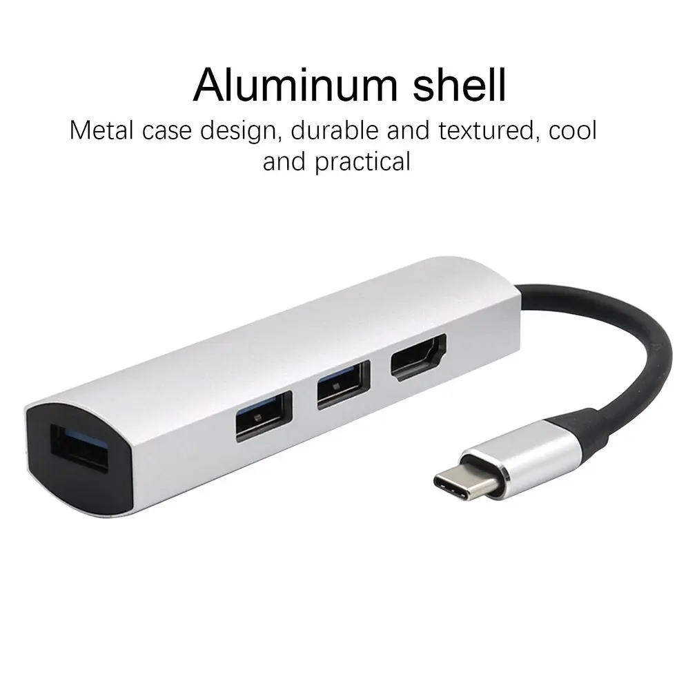 3 порта концентратор USB 3,1 тип-c к USB 3,0 разветвитель Кабель Шнур ноутбук планшетный компьютер аксессуары с 4K конвертер для HDMI