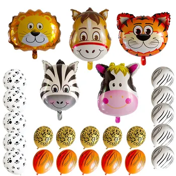 

25pcs Animals Balloons Safari Birthday Balloon Jungle Theme Birthday Party Balloons Birthday Party Decorations Kids Toys Balloon
