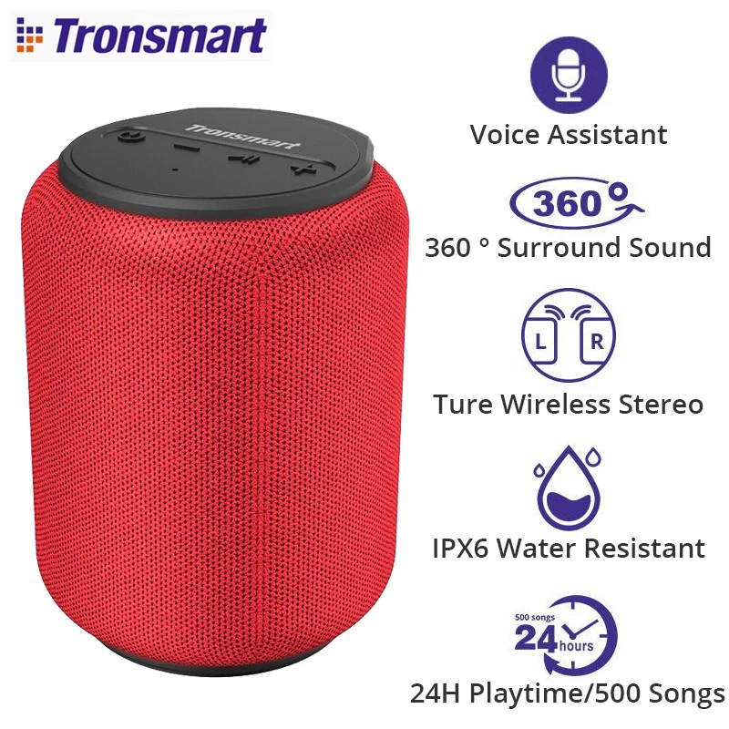 Bluetooth динамик Tronsmart T6 30 м IPX6 водостойкий|Портативные колонки| |