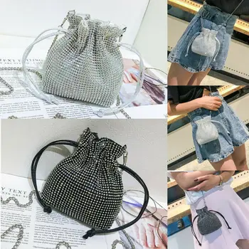 

2020 High fashion luxury design Flash across one shoulder bag for women Rhinestone Diamante Chain Clutch Handbag