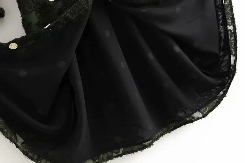 Осень, женское Новое Повседневное платье с v-образным вырезом, длинным рукавом, сотами, эластичными манжетами, с внутренней текстурой в горошек, 02157261098