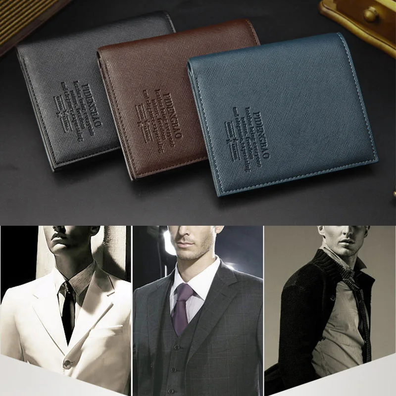 Модный мужской кошелек, ультра тонкий короткий кошелек для монет, много карт, кредитный держатель для карт, повседневный портативный мужской деловой клатч