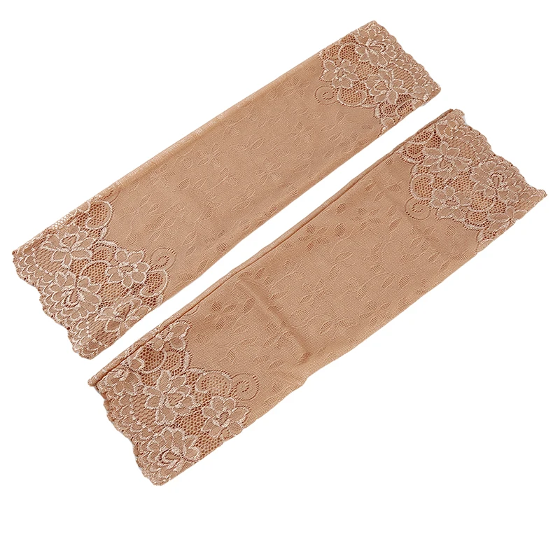 Spring Autumn Arm Warmers For Women Hand Warmer Skin Lace Cuff Cotton Fingerless Long Gloves Sleeve |