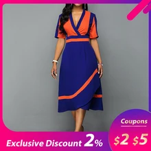 Винтажные летние офисные женские платья размера плюс, элегантные вечерние оранжевые женские платья, африканские черные женские модные шикарные ретро платья для девушек