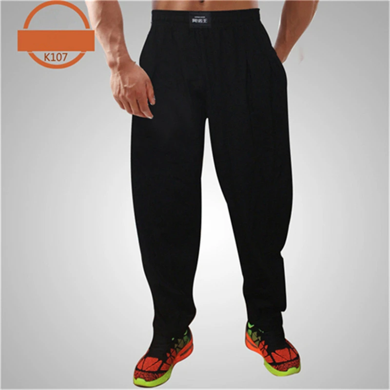 Мужские мешковатые брюки для бодибилдинга, высокая эластичность, хлопок, одежда для спортзала, штаны для фитнеса, свободные, удобные, для кроссфита, мускулаторные, спортивные штаны