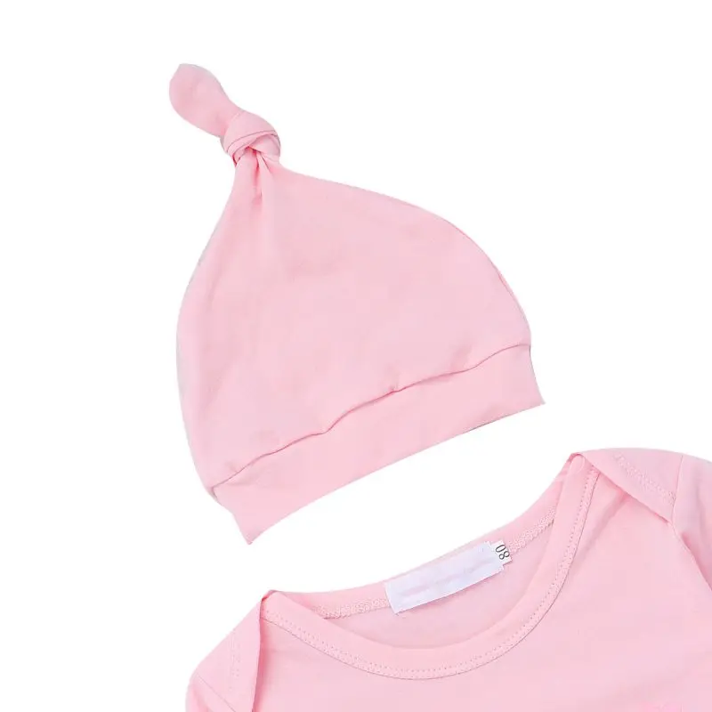 Спальный мешок для новорожденных; Осенняя теплая хлопковая одежда для сна с длинными рукавами и буквенным принтом+ повязка на голову; комплект одежды