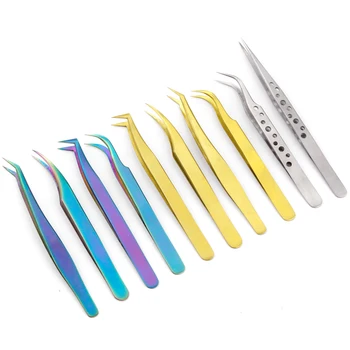 

Eyelash Tweezers Volume Lashes Stainless Steel Tweezer Non-magnetic Eyelashes Accessories Individual Eye Lash Extension Supplies