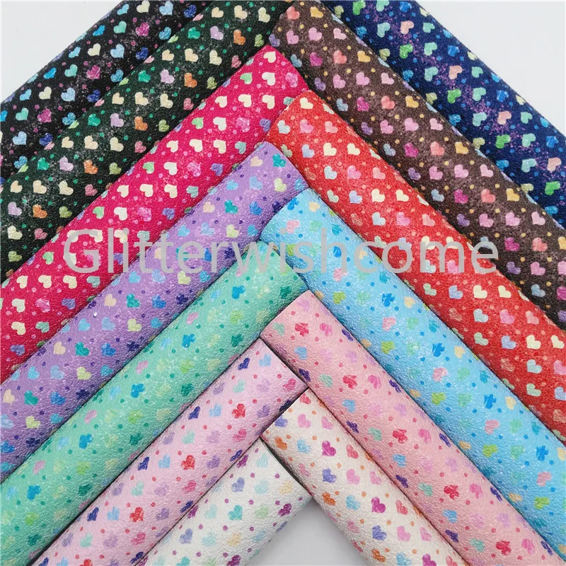 Glitterwishcome 30X134 см мини ролл сердца искусственная кожа с тиснением ткань
