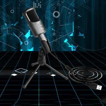 

3.5mm Jack Office Home Noise Reduction Laptop Universal PC Volume Control Study Studio USB Condenser Microphone Desktop Computer