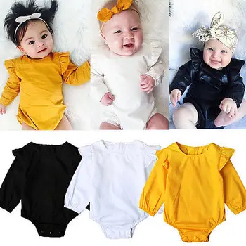 

Toddler Newborn Infant Baby Girls Clothes Long Sleeve Bodysuit Jumpsuit Outfits One-piece Bodysuits Ruffles Cute Babies Girl