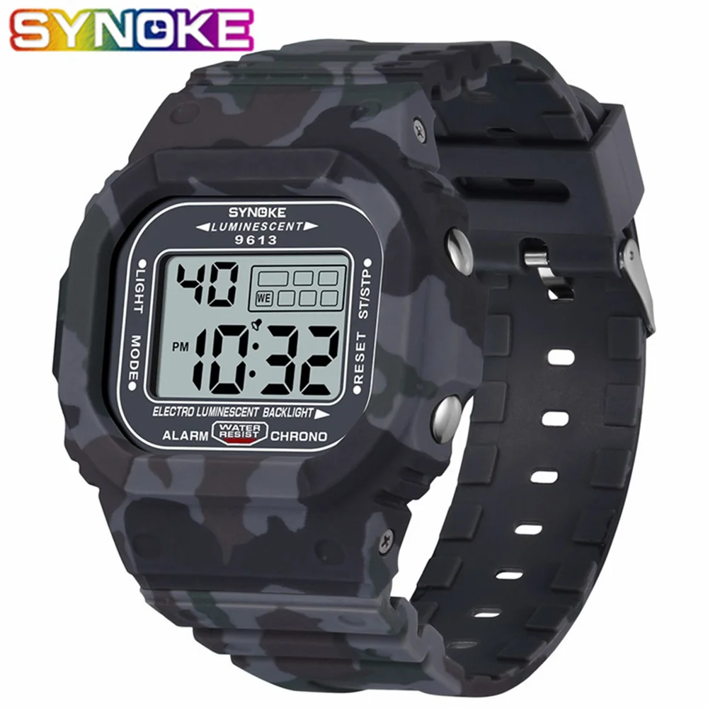 SYNOKE мужские спортивные часы новые модные повседневные аналоговые цифровые