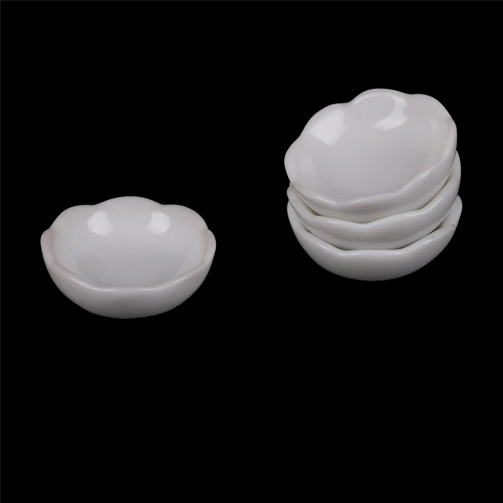 4 шт. белая керамическая тарелка для кукольного домика миниатюрная Новинка 1:12