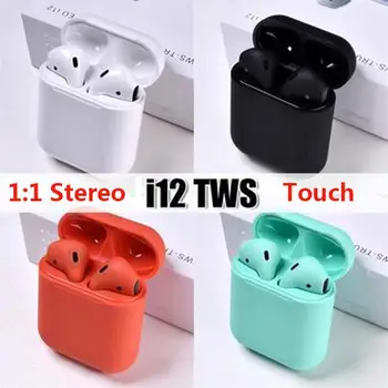 

Original i12 tws Pop Up Bluetooth Earphones Wireless Touch Control Earbuds Headset i12 high quality headphone portable earphone