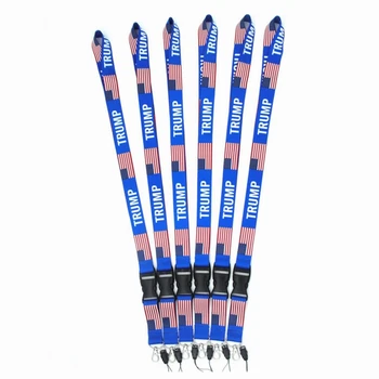 

100PCS Trump Funny Keychain Cartoon Phone Lanyard US Flag Women Fashion Strap Neck Lanyards for ID Card Phone Keys