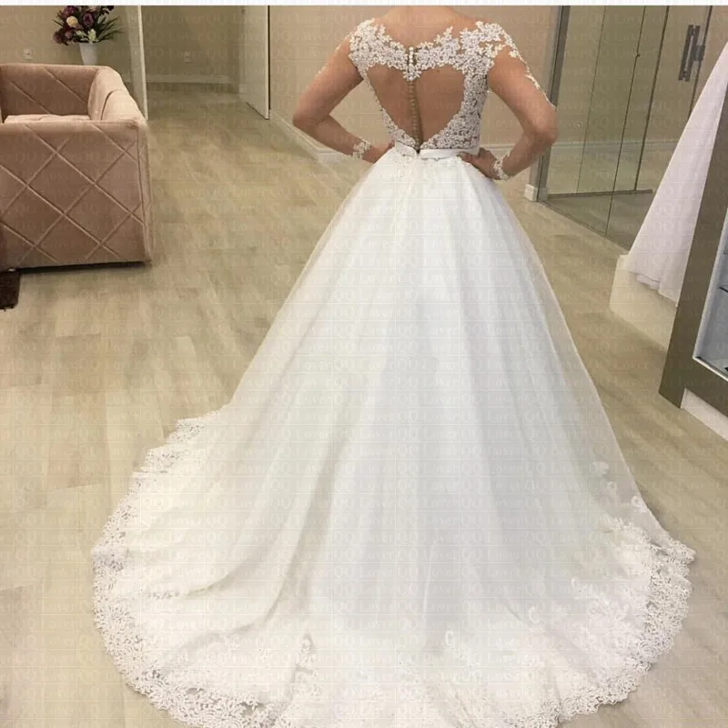 Appliques-Long-Sleeves-Vestido-De-Noiva-Amazing-Open-Back-Lace-Wedding-Dress-2019-Bow-Wedding-Gown (1)