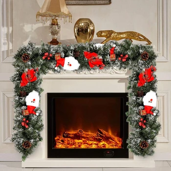 

1.8/2.7M Christmas Rattan Christmas Decoration for Home New Year Garland Wreath Xmas Party Tree Rattan Banner Hanging Ornament