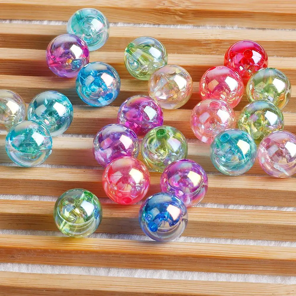 Acrylic beads 50pcs 8mm AB color round loose spacer for jewelry making DIY bracelet