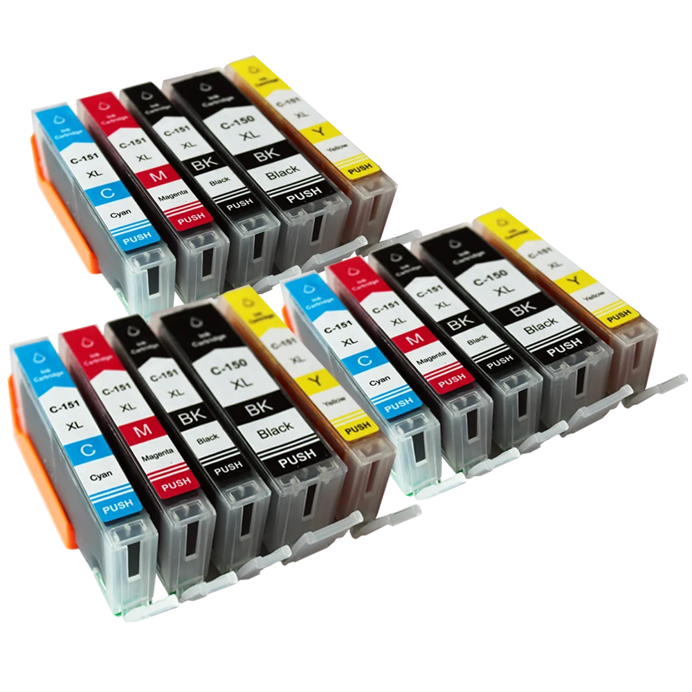 10 Cartouches D'Encre Compatibles Canon PGI550 CLI551 - Pour MX 725/MX 925, Avec Puces