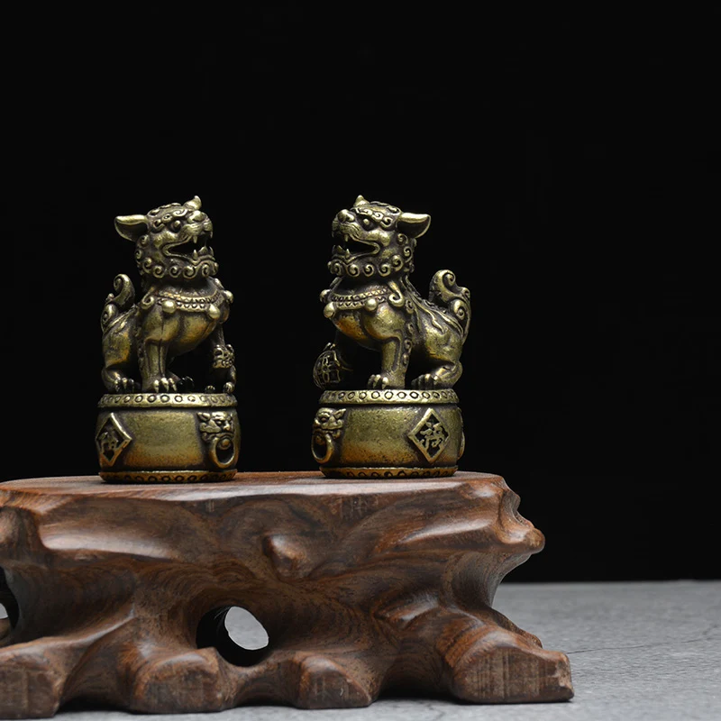 lion copper figurines (3)