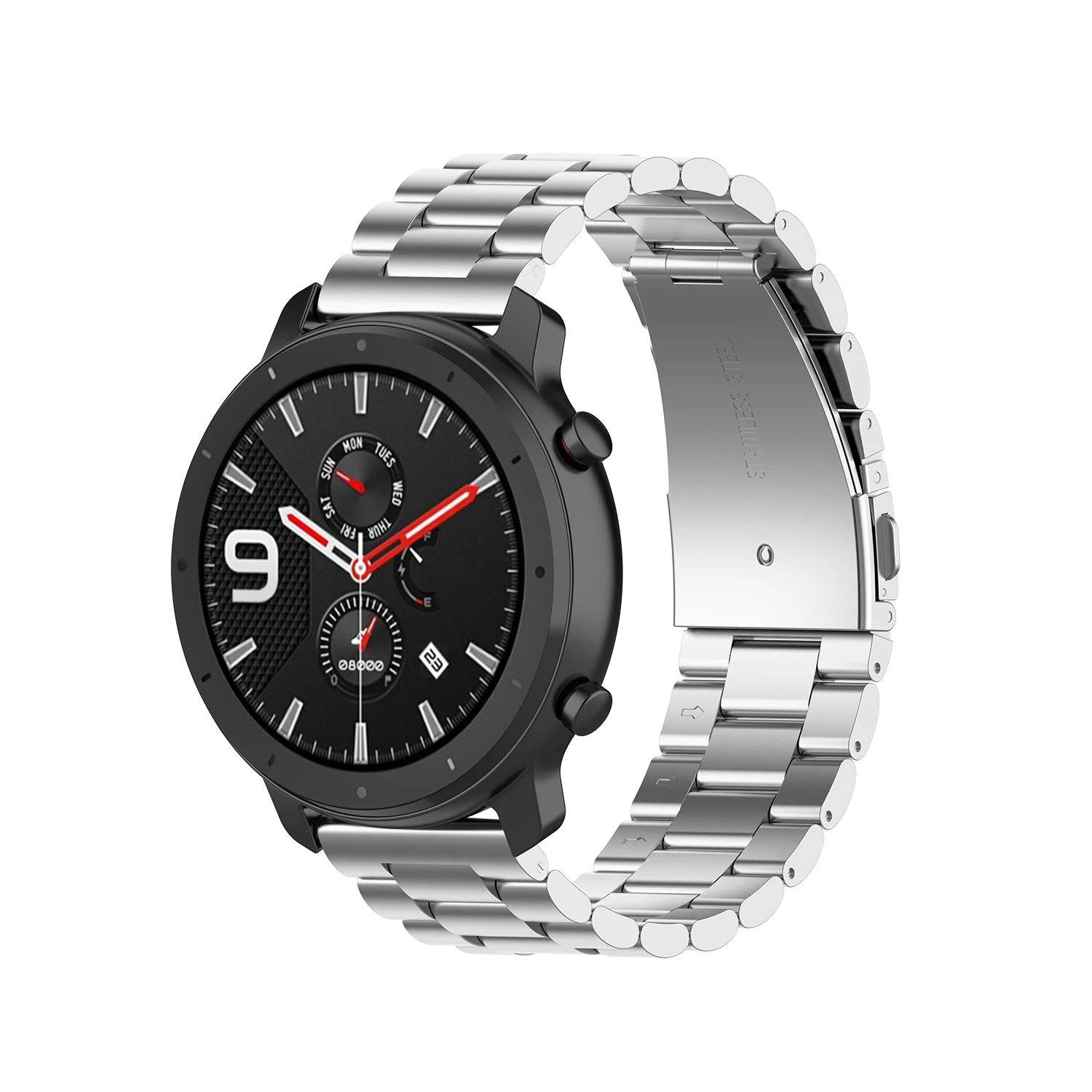 Для Huami Amazfit GTR 47 мм Смарт-часы стальной ремень с тремя бусинами стальной ремень 22 мм ширина спортивный ремешок аксессуары для LG для zte
