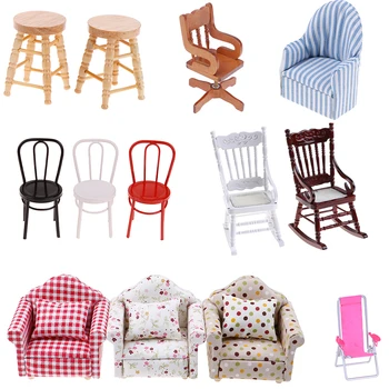 

Simulation Mini Sofa Stool Chair Furniture Model Toys for Doll House Decoration 1/12 Dollhouse Miniature Accessories