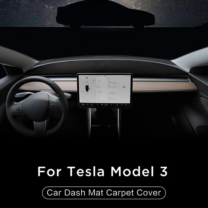 Тире коврик покрытие для приборной панели для Tesla модель 3 Tesla3 ковровое покрытие солнцезащитный, изоляционный экран инструмент Панель Защита черный