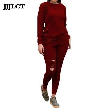 

New Fashion Solid Color Fashion Casual Suit 2019 European and American Women's Summer Long-sleeved Women's Two-piece Pullover