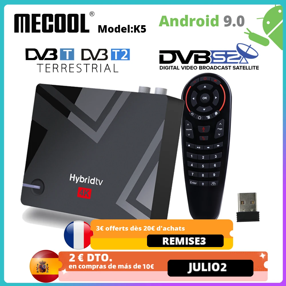 ТВ-приставка MECOOL DVB T/T2 K5 Android 9 0 Amlogic S905X3 двойная Wi-Fi LAN 100 Мбит/с Bluetooth 4 1 2 ГБ 16 |