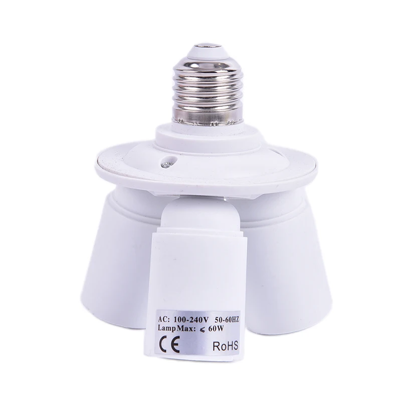 3 In 1 E27 Base Socket Splitter Light Lamp Bulb Adapter Holder Converter 110V-230V