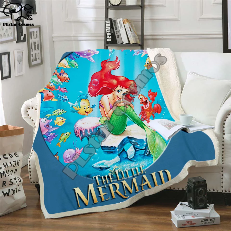 

Kids Mermaid 3D Blanket Fleece Cartoon Ocean princess Print Children Warm Bed Throw Blanket newborn bayby Gril Blanket style 020
