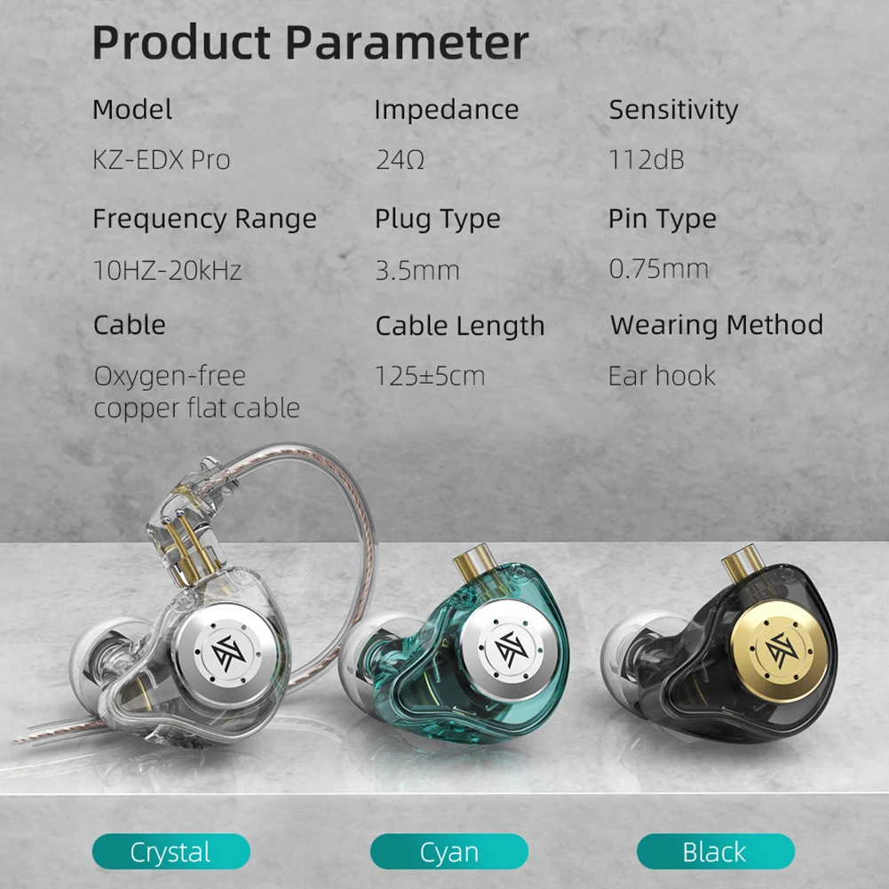 KZ EDX Pro HIFI Bass Earphones Sport Running 3.5mm Wired In Ear Earphones Stereo Noise Cancelling Headset Earbuds KZ EDXPRO wired earphones in ear headphones in ear earphones wired headphones wired earplugs
